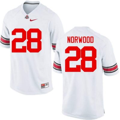 NCAA Ohio State Buckeyes Men's #28 Joshua Norwood White Nike Football College Jersey NTT4145YM